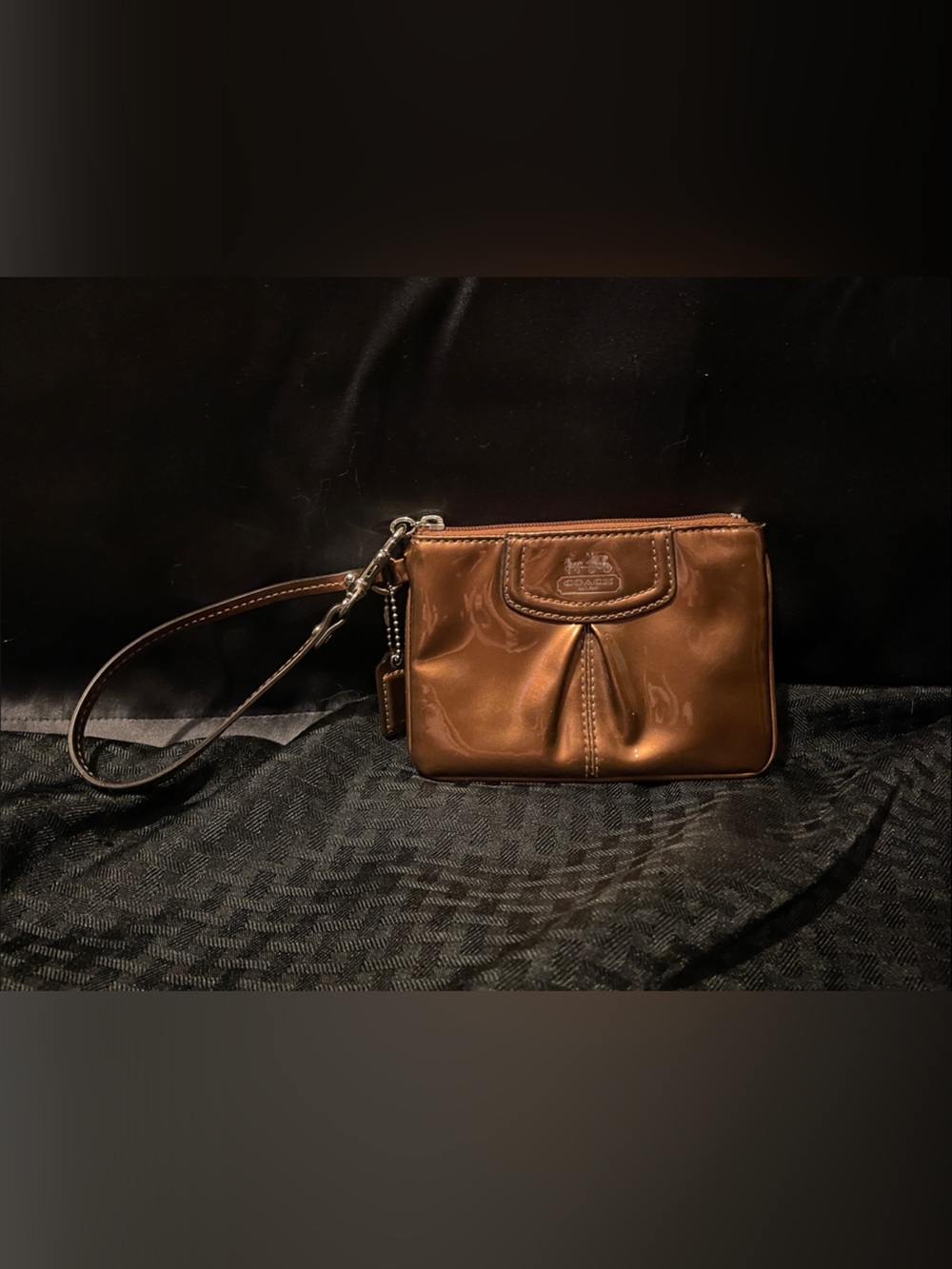 Coach Bronze Wristlet Wallet with Strap/ like new